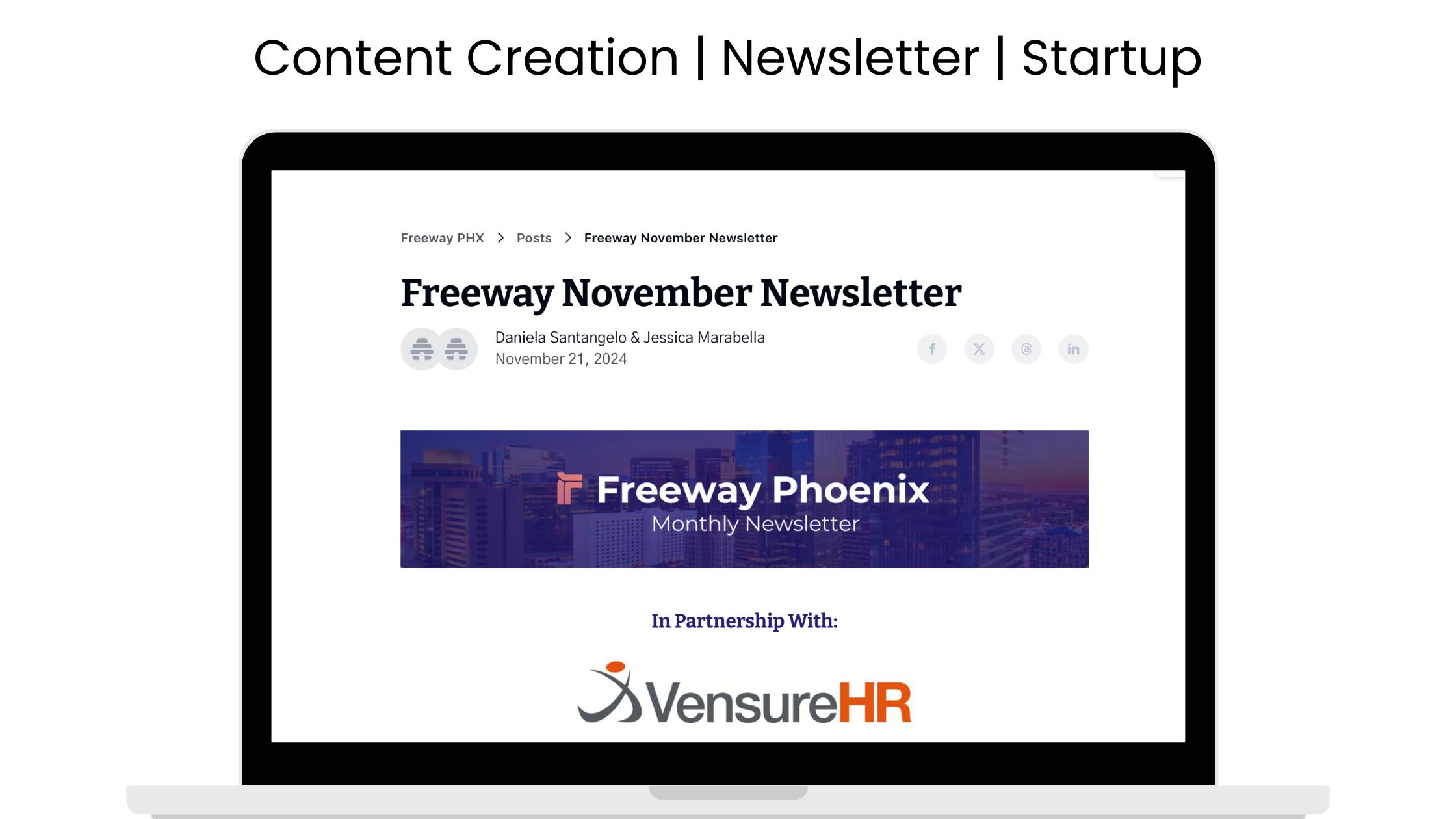 Freeway Startup Founder Newsletter